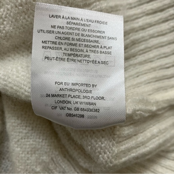 Anthropologie Moth Miaou Cat Embroidered Mock Neck Wool Blend Sweater size XS - Picture 8 of 8